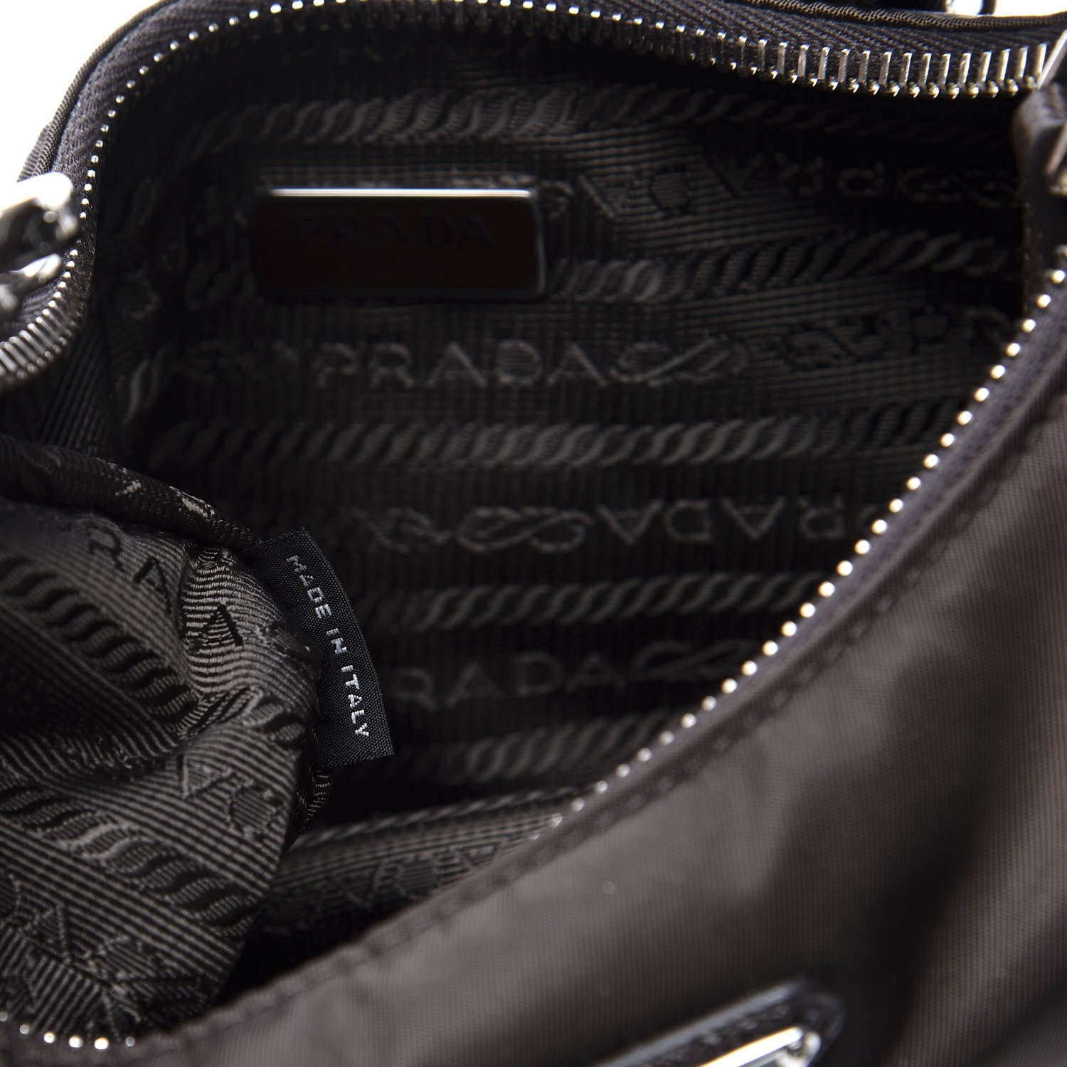 Prada Tessuto Nylon Saffiano Re-Edition 2005 Shoulder Bag Cacao 8 of 11