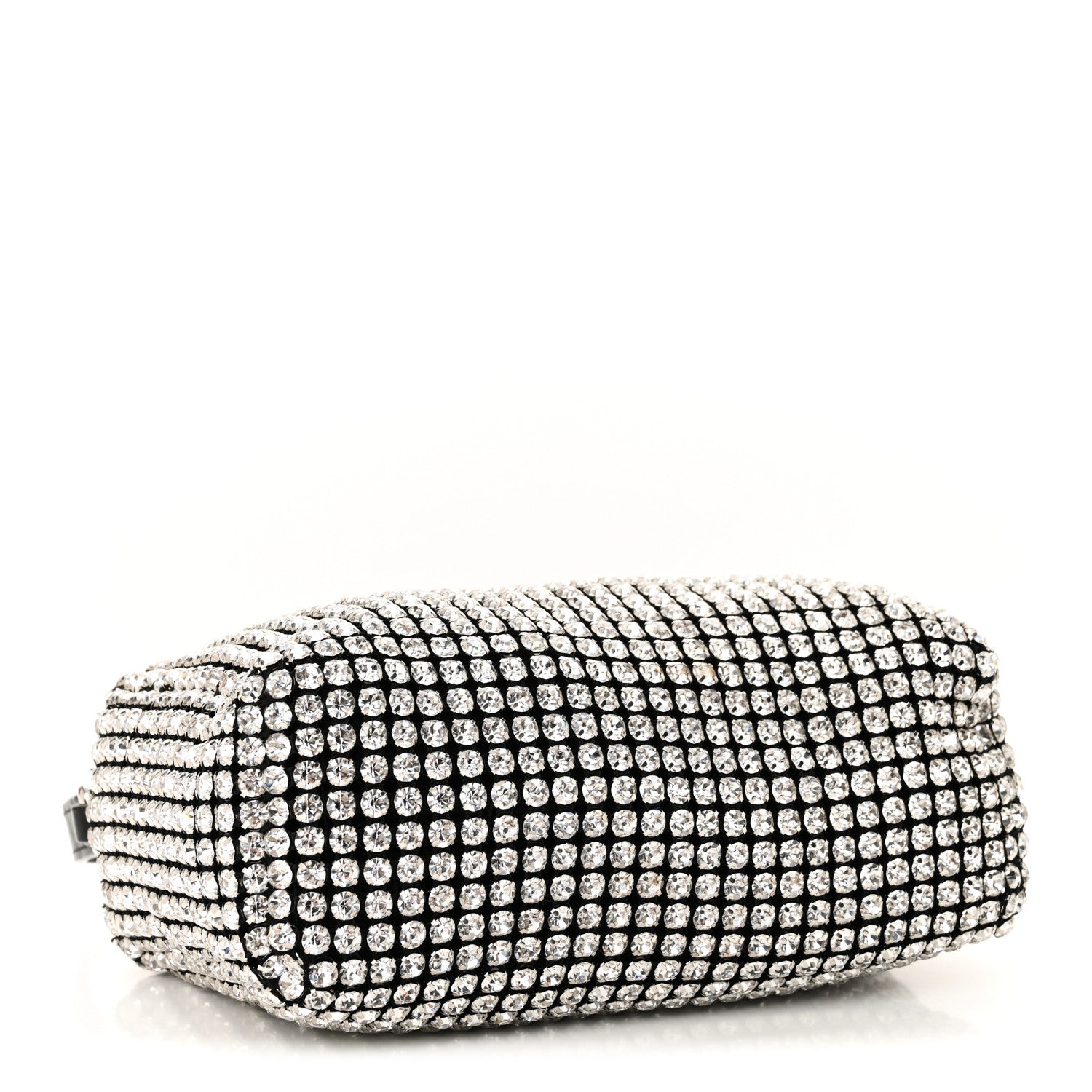 Alexander Wang Mesh Crystal Rhinestone Mini Heiress Pouch Black Silver 4 of 10