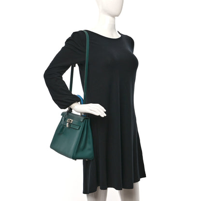 Hermes Togo Evercolor Box Kelly Retourne 28 Malachite Bleu Zanzibar Black 2 of 12