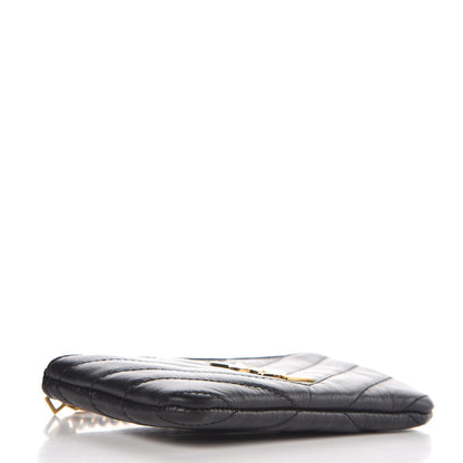 Saint Laurent Calfskin Matelasse Monogram Key Pouch Black 4 of 7