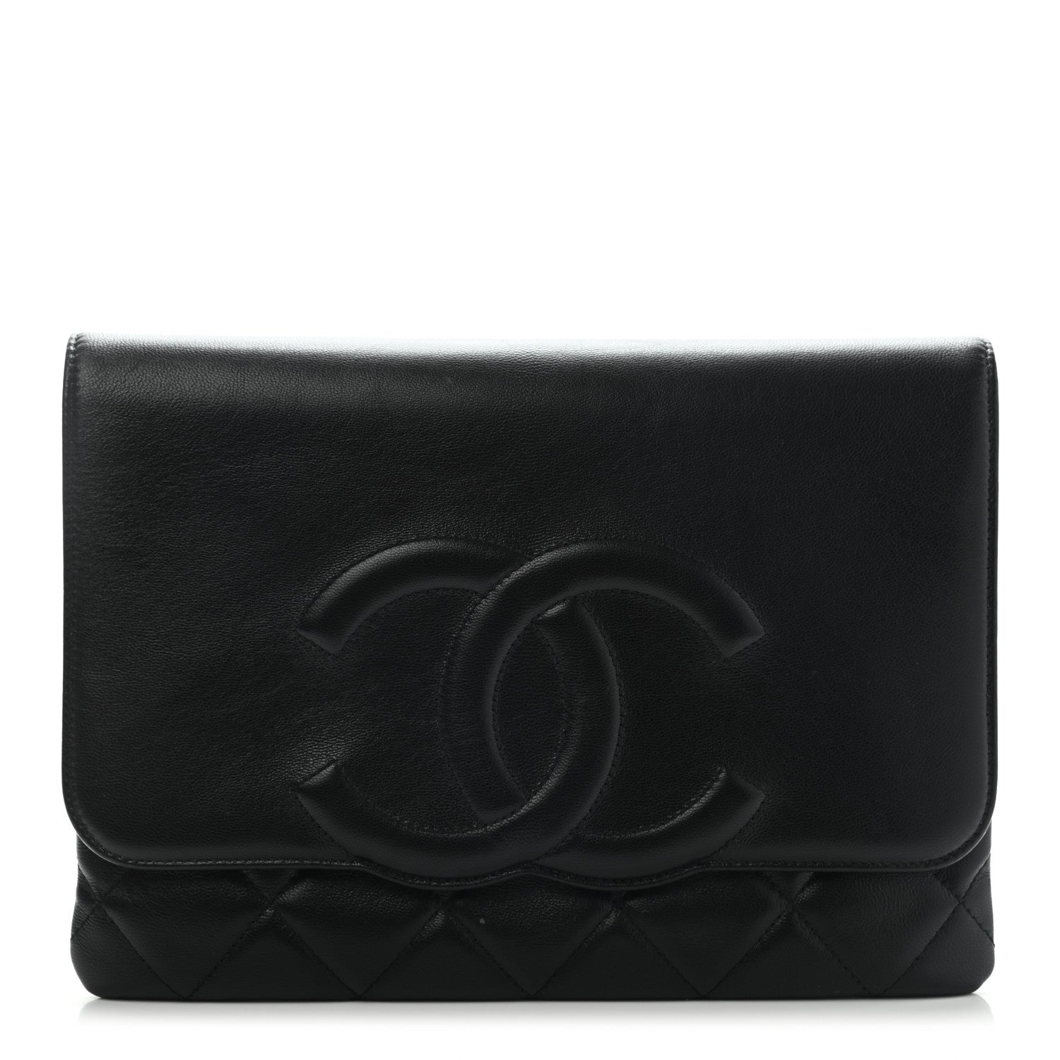 Chanel Goatskin Quilted Timeless CC Clutch Black 1 of 11