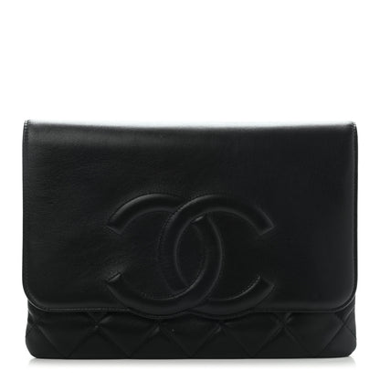 Chanel Goatskin Quilted Timeless CC Clutch Black 1 of 11