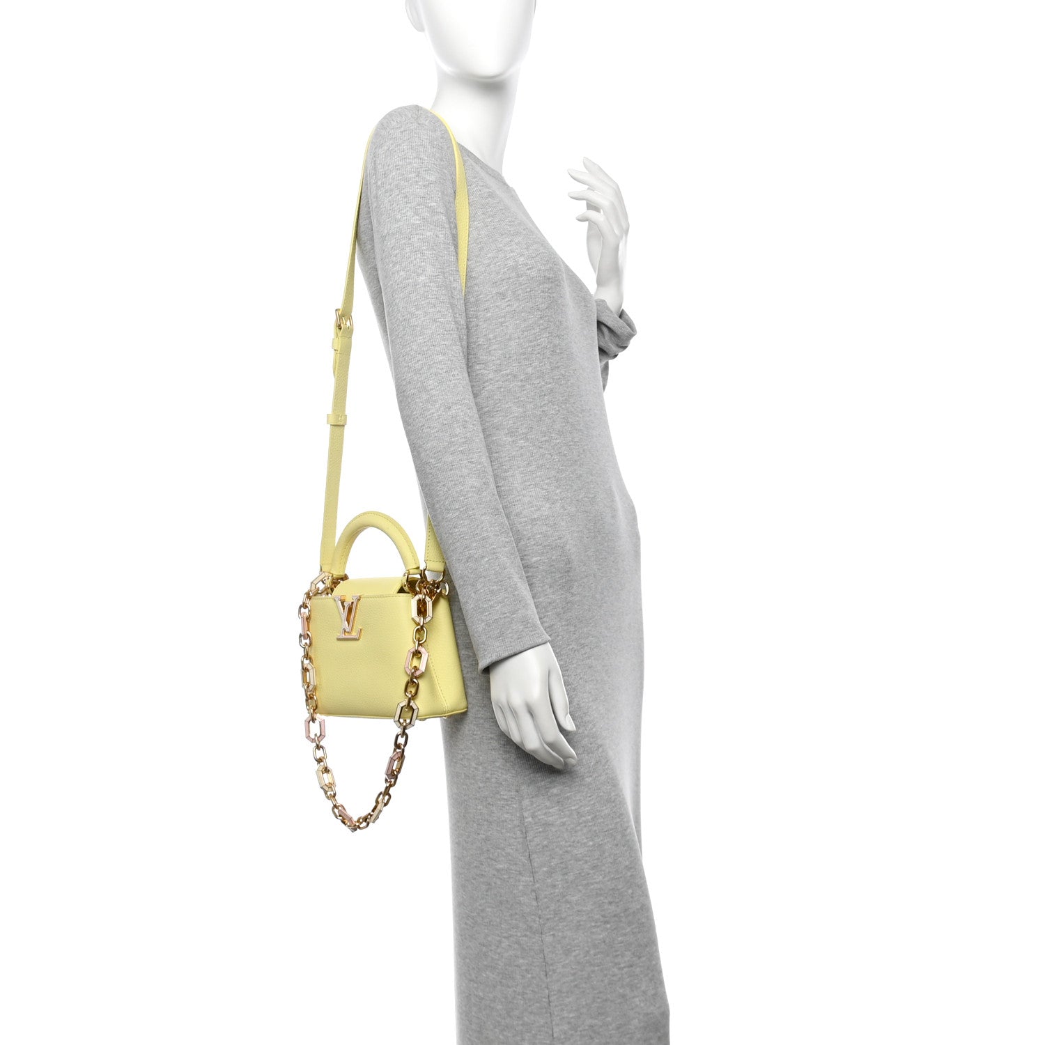 Louis Vuitton Taurillon Mini Capucines Sun Beam Yellow 3 of 27