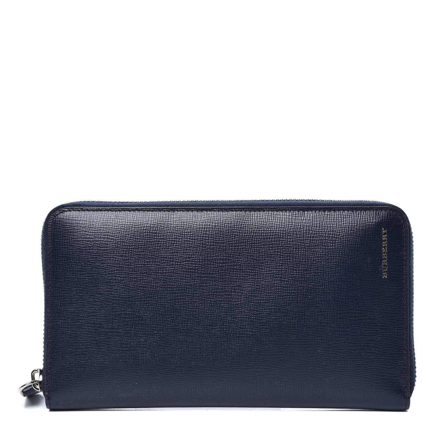 Burberry London Grainy Calfskin Renfrew Long Zip Around Wallet Dark Navy 1 of 8