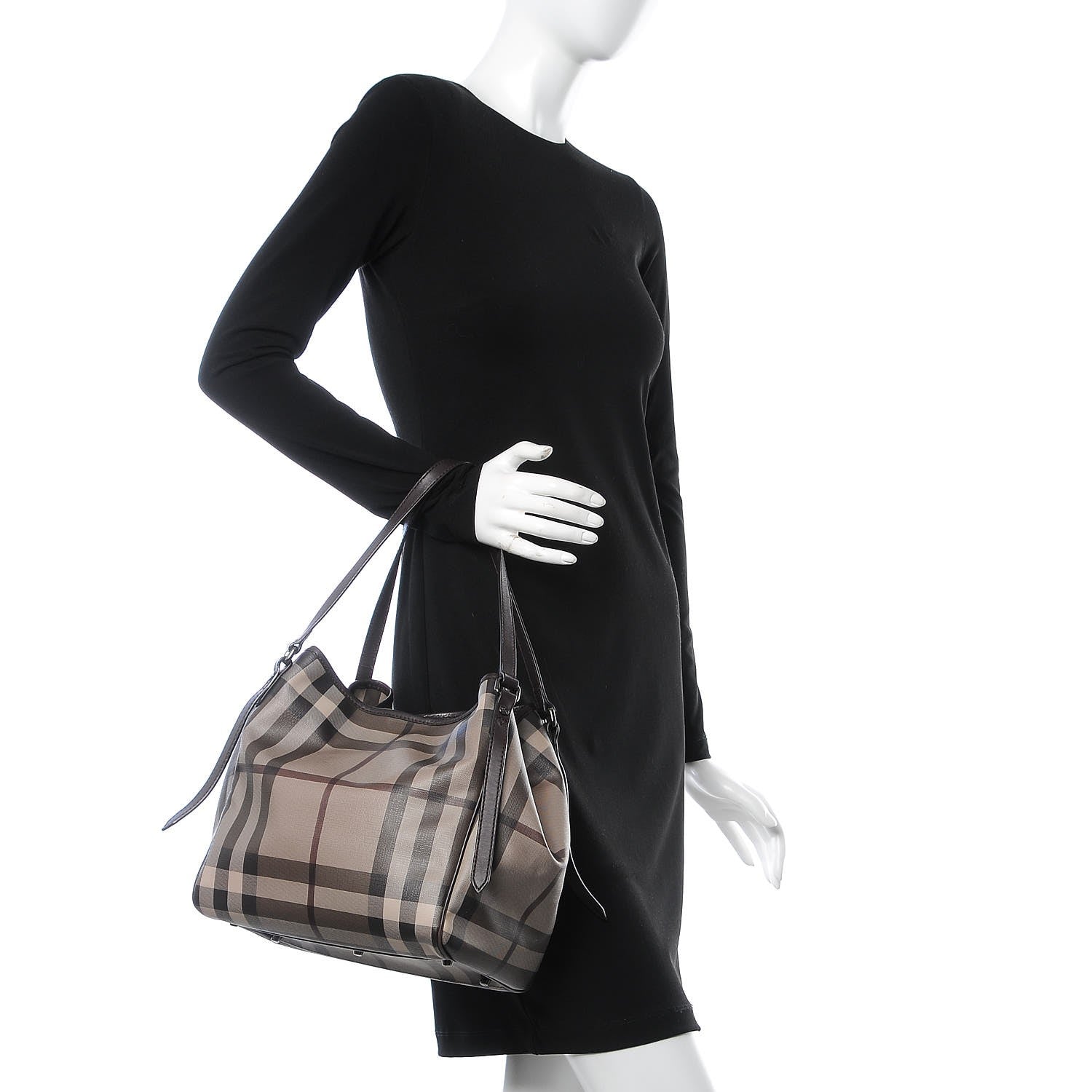Burberry Smoked Check Small Canterbury Tote Brown 2 of 14