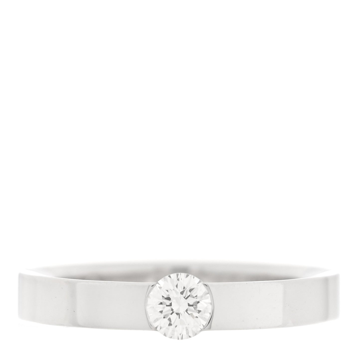 18K White Gold Diamond .24ct Date Solitaire Ring 48 4.5