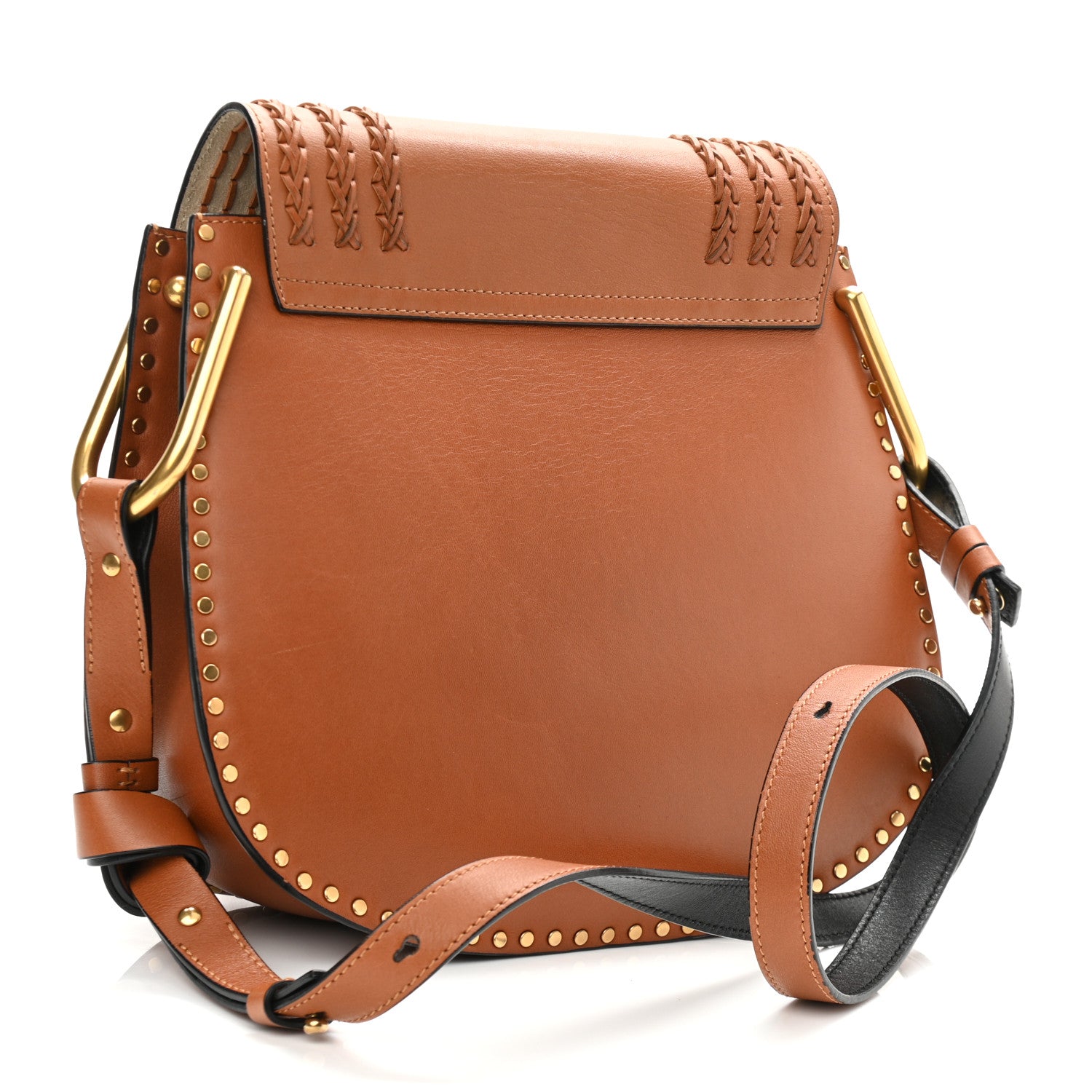 Chloe Calfskin Braided Medium Hudson Shoulder Bag Caramel 3 of 10