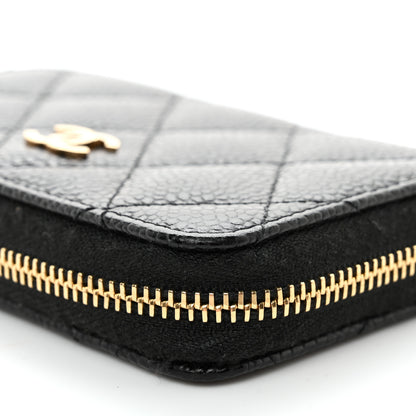 Chanel Caviar Quilted Zip Coin Purse Black 8 of 10