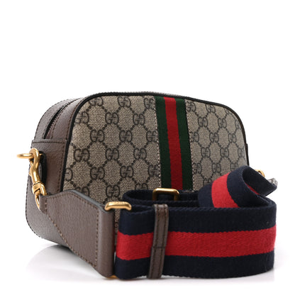 Gucci GG Supreme Monogram Textured Dollar Calfskin Web Ophidia Small Crossbody Bag Beige Ebony New Acero 3 of 11