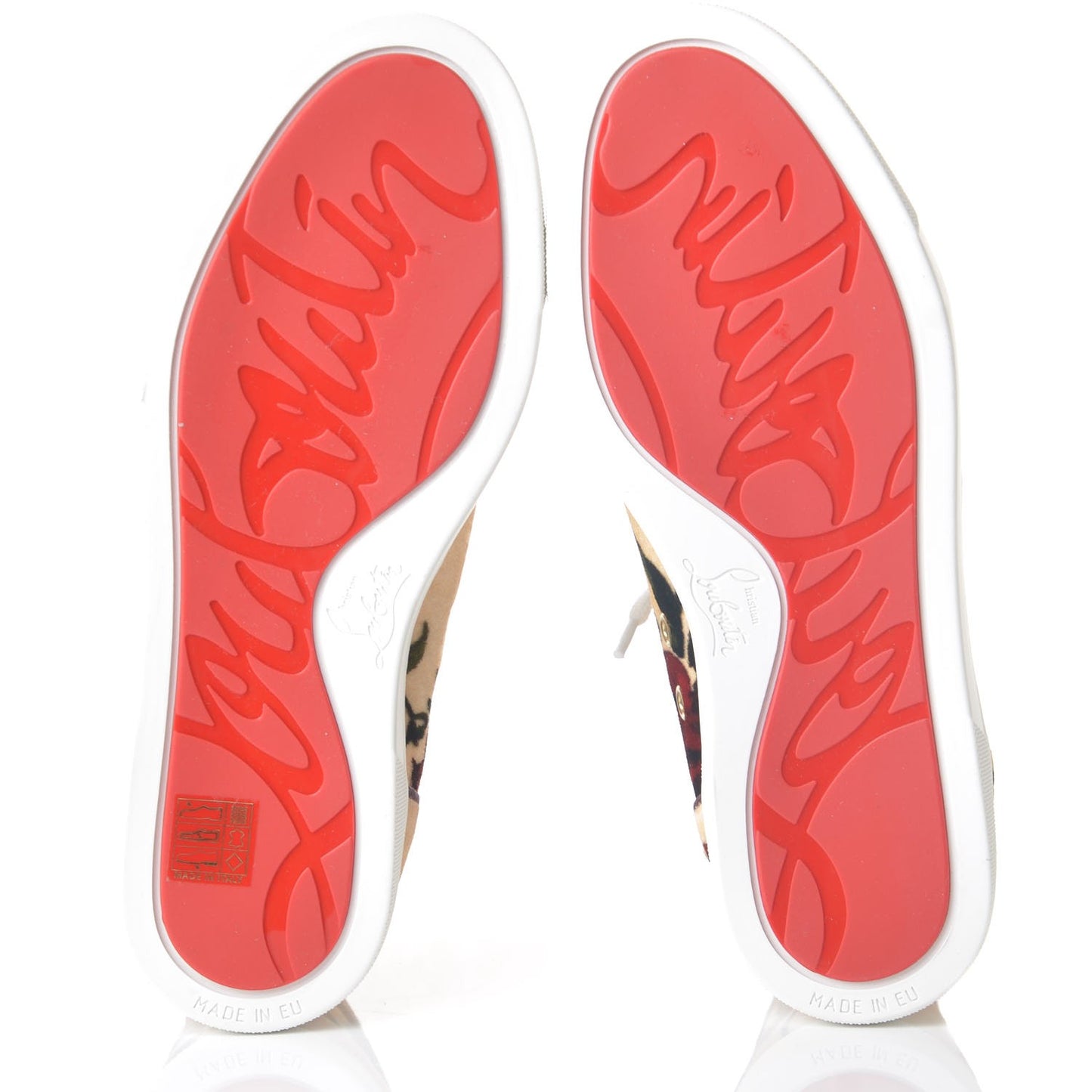 Velvet Floral Bip Bip Orlato High Top Flat Sneakers 35.5 Beige
