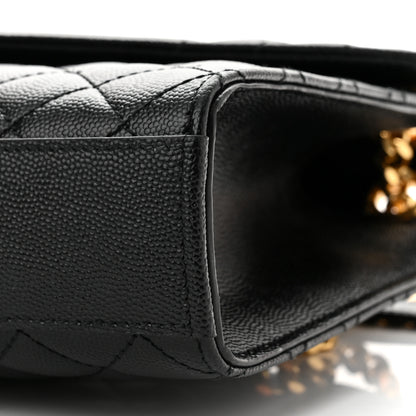 Saint Laurent Grain De Poudre Textured Mixed Matelasse Triquilt Medium Monogram Satchel Black 9 of 10