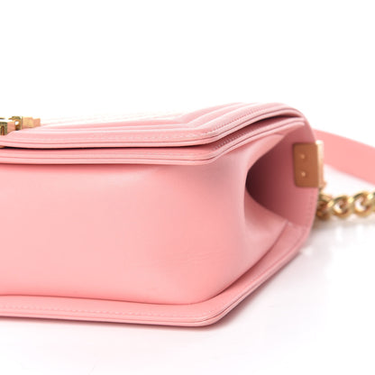 Chanel Fabric Chevron Braided Medium Boy Flap Light Pink Ivory 10 of 15