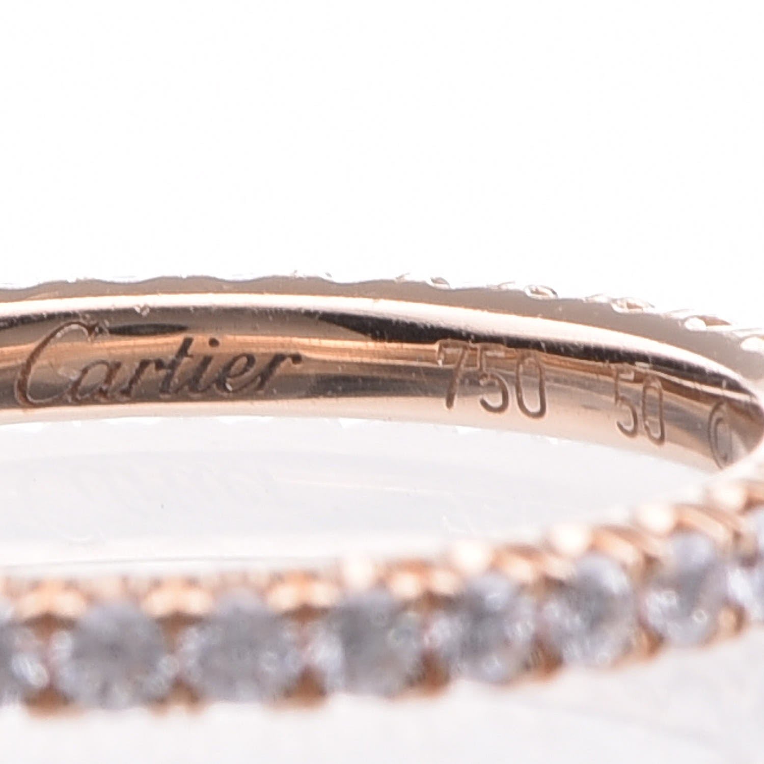 Cartier 18K Pink Gold Diamond 2mm Étincelle de Wedding Band Ring 50 5.25 5 of 6