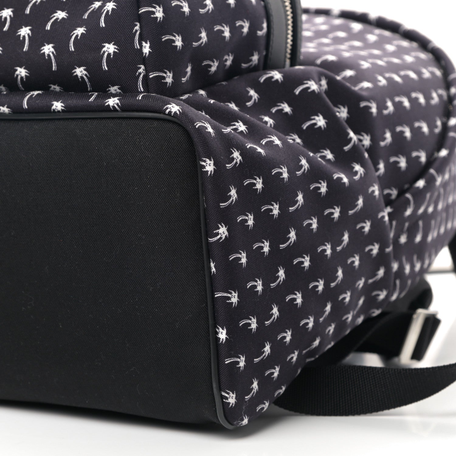 Saint Laurent Canvas Palm Tree Print City Backpack Black White 9 of 9