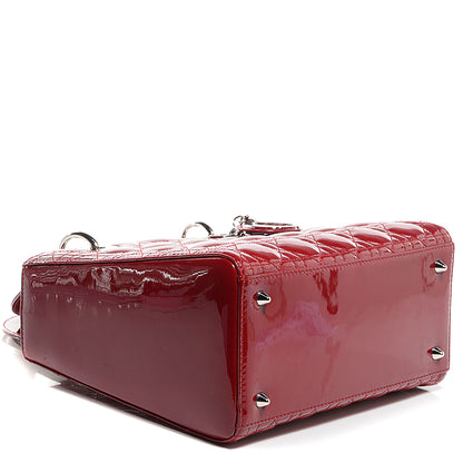 Christian Dior Patent Cannage Medium Lady Dior Red 4 of 12