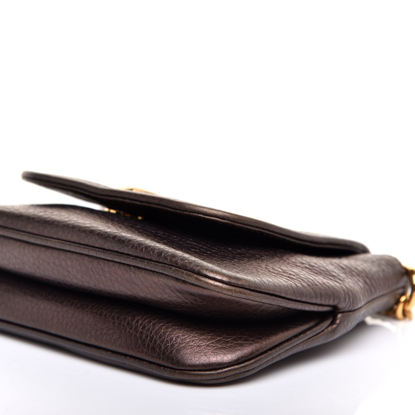 Metallic Pebbled Calfskin Small 1973 Chain Shoulder Bag Winter Leaf