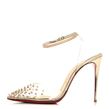 Christian Louboutin CHRISTIAN LOUBOUTIN PVC Specchio Spikoo 100 Pumps 39.5 Light Gold 1 of 9