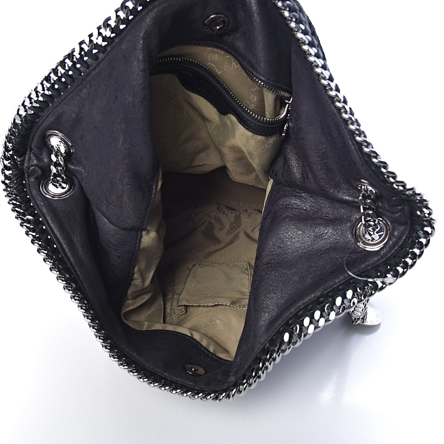Quilted Shaggy Deer Large Falabella Bucket Bag Black