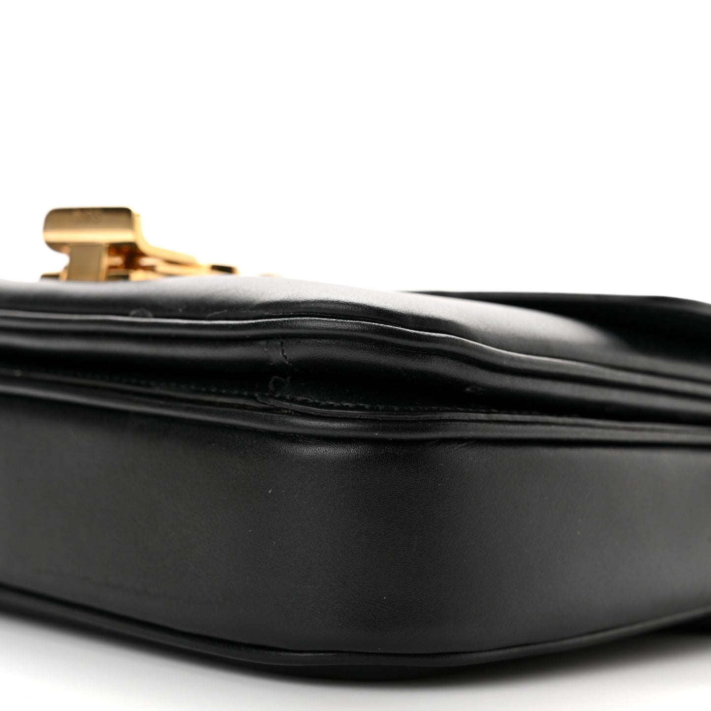 Shiny Calfskin Small C Bag Black