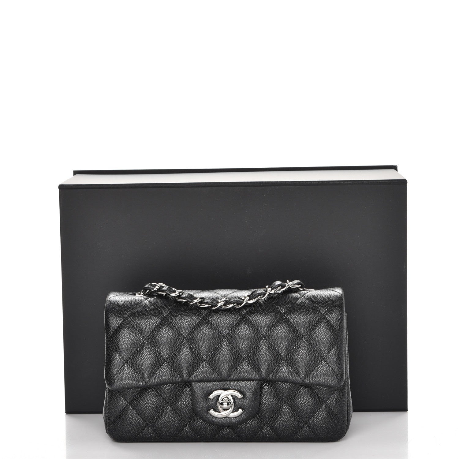 Chanel Iridescent Caviar Quilted Mini Rectangular Flap Black 8 of 8