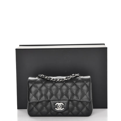 Chanel Iridescent Caviar Quilted Mini Rectangular Flap Black 8 of 8