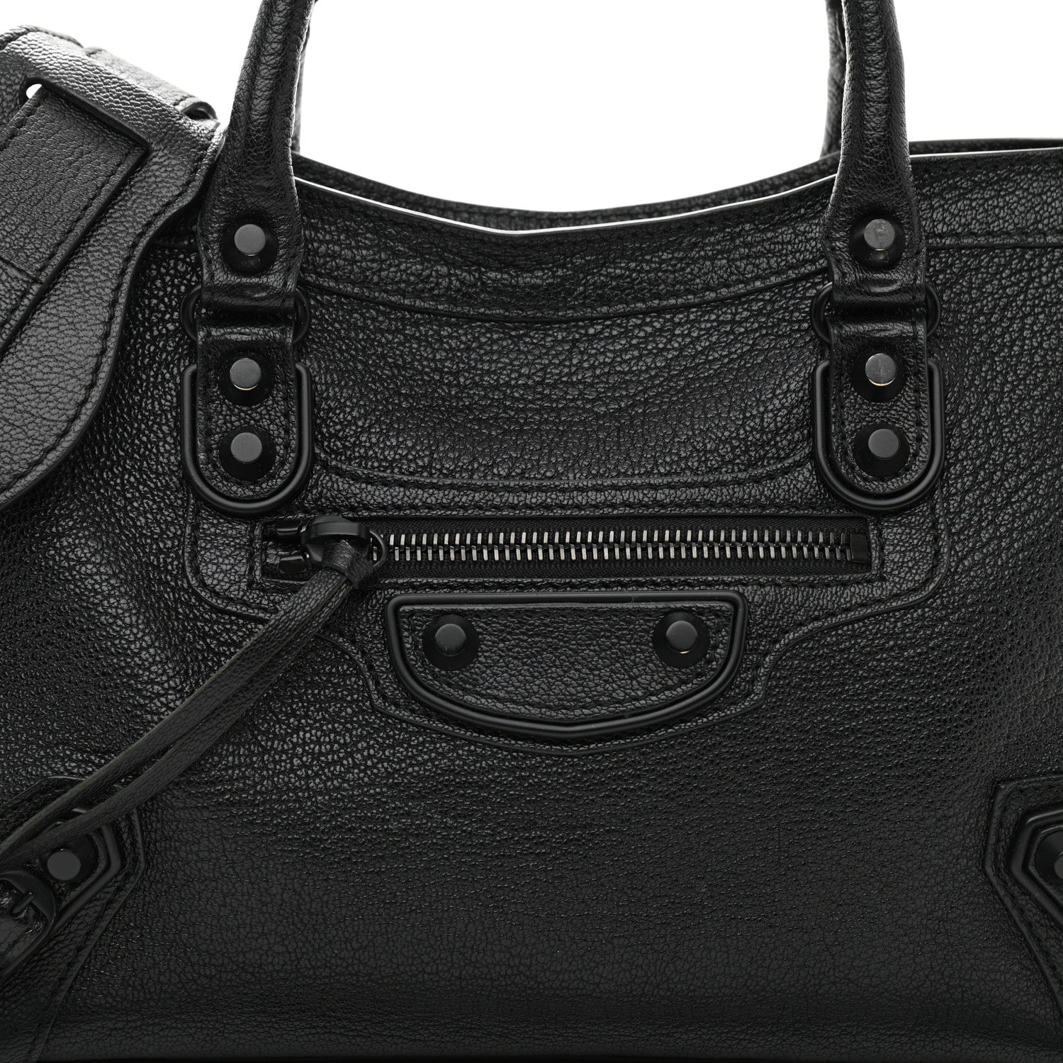 Balenciaga Chevre Black Metallic Edge Hardware S City Black 9 of 11