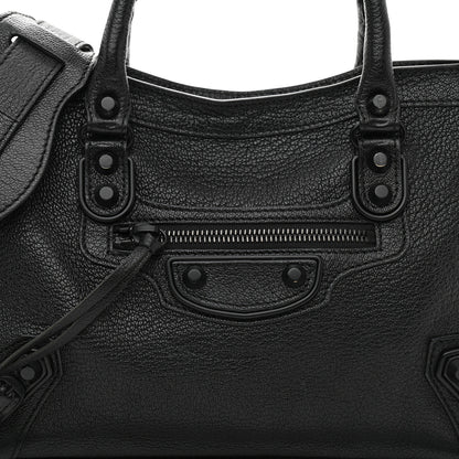 Balenciaga Chevre Black Metallic Edge Hardware S City Black 9 of 11
