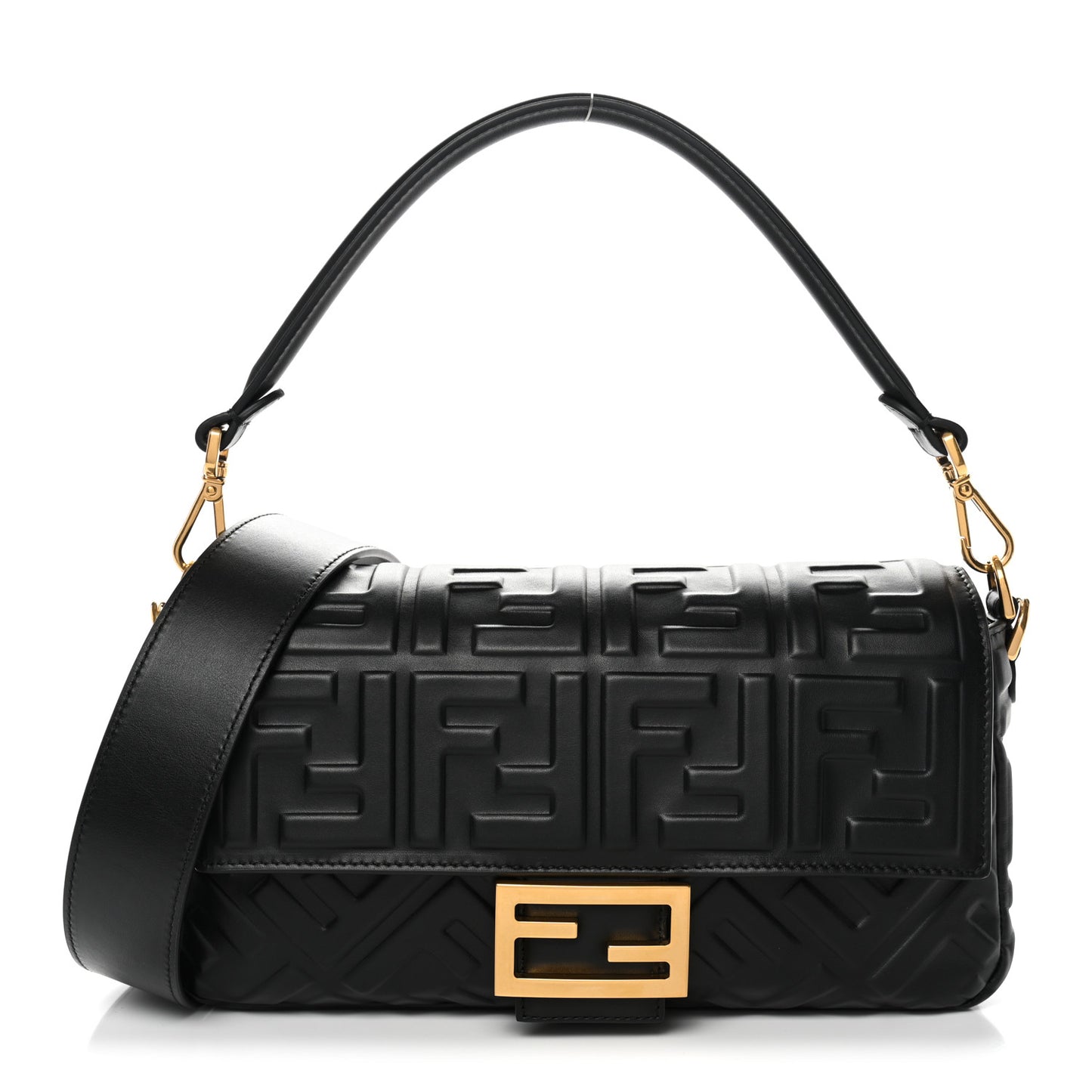 Nappa FF 1974 Embossed Baguette Black