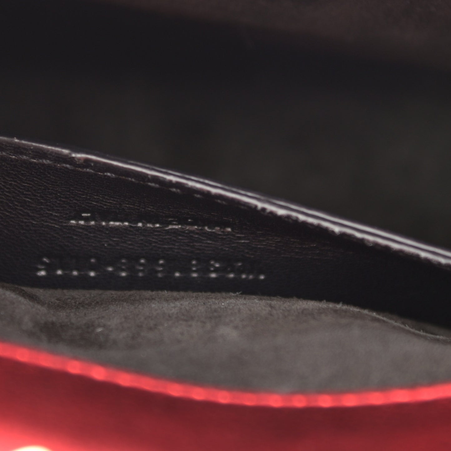 Metallic Matelasse Chevron Small Monogram Chain Shoulder Bag Red