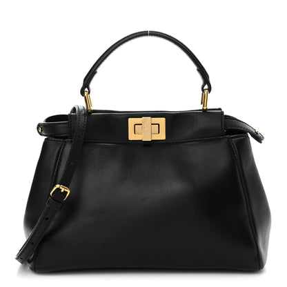 Fendi Nappa Mini Peekaboo Iconic Satchel Black 1 of 10