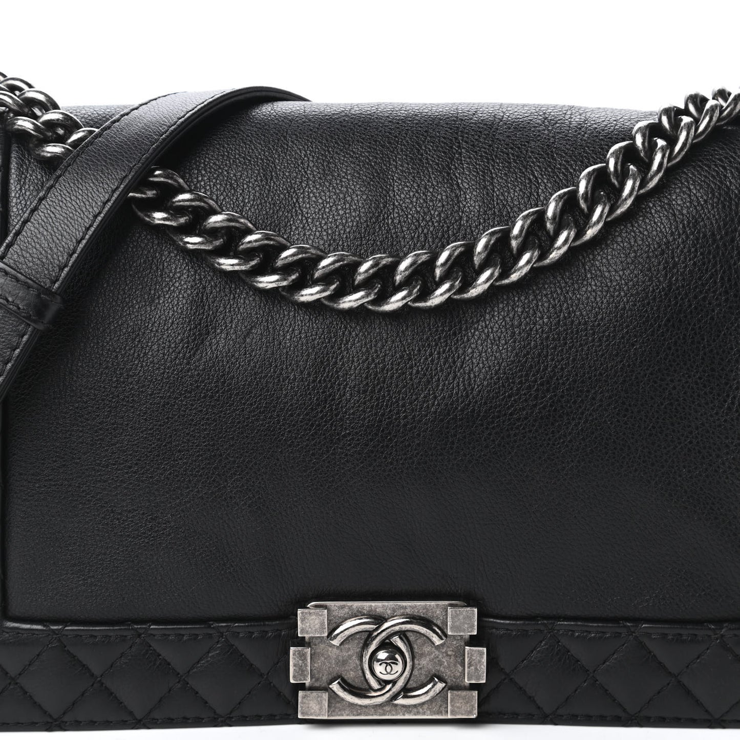 Calfskin New Medium Boy Reverso Flap Black