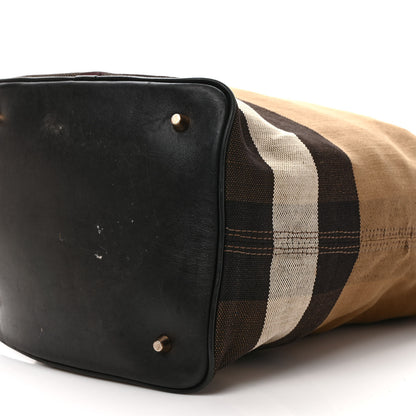 Burberry Canvas Mega Check Medium Ashby Hobo Black 11 of 15