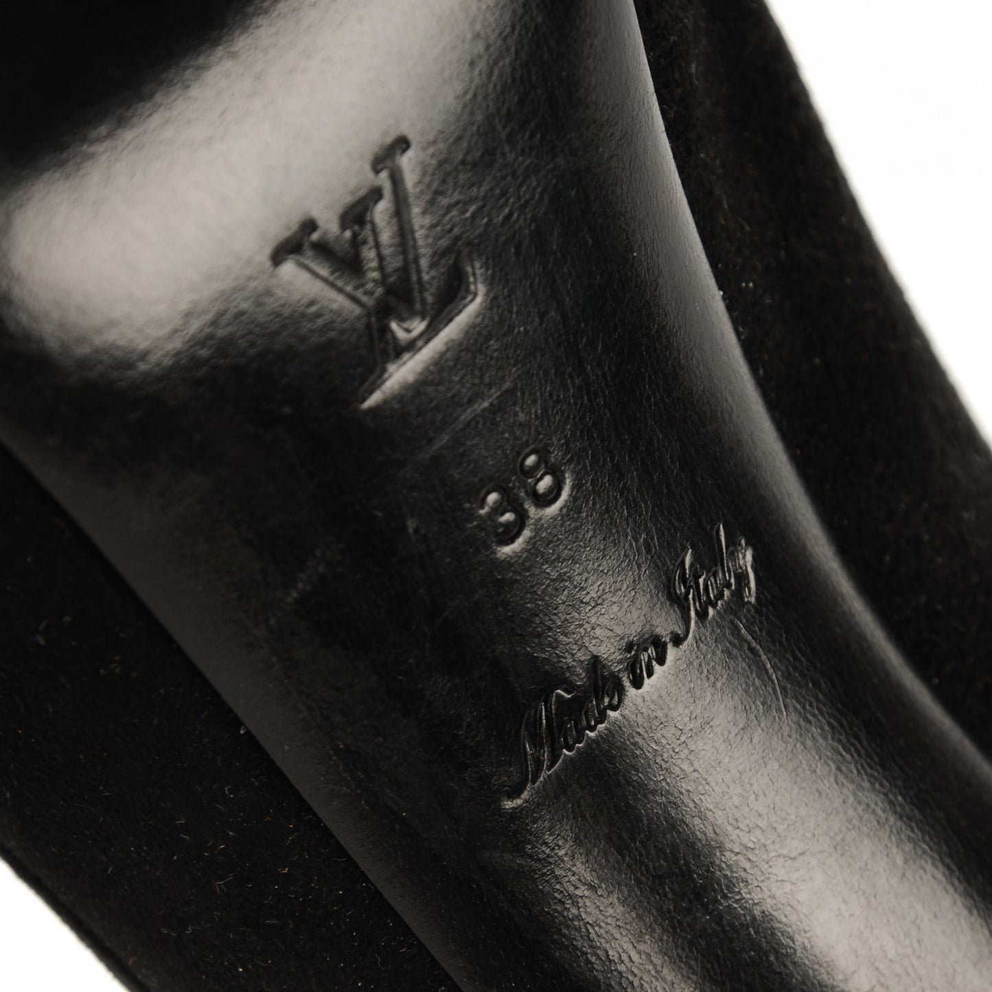 Suede Monogram Kimono Open Toe Pumps 38 Black