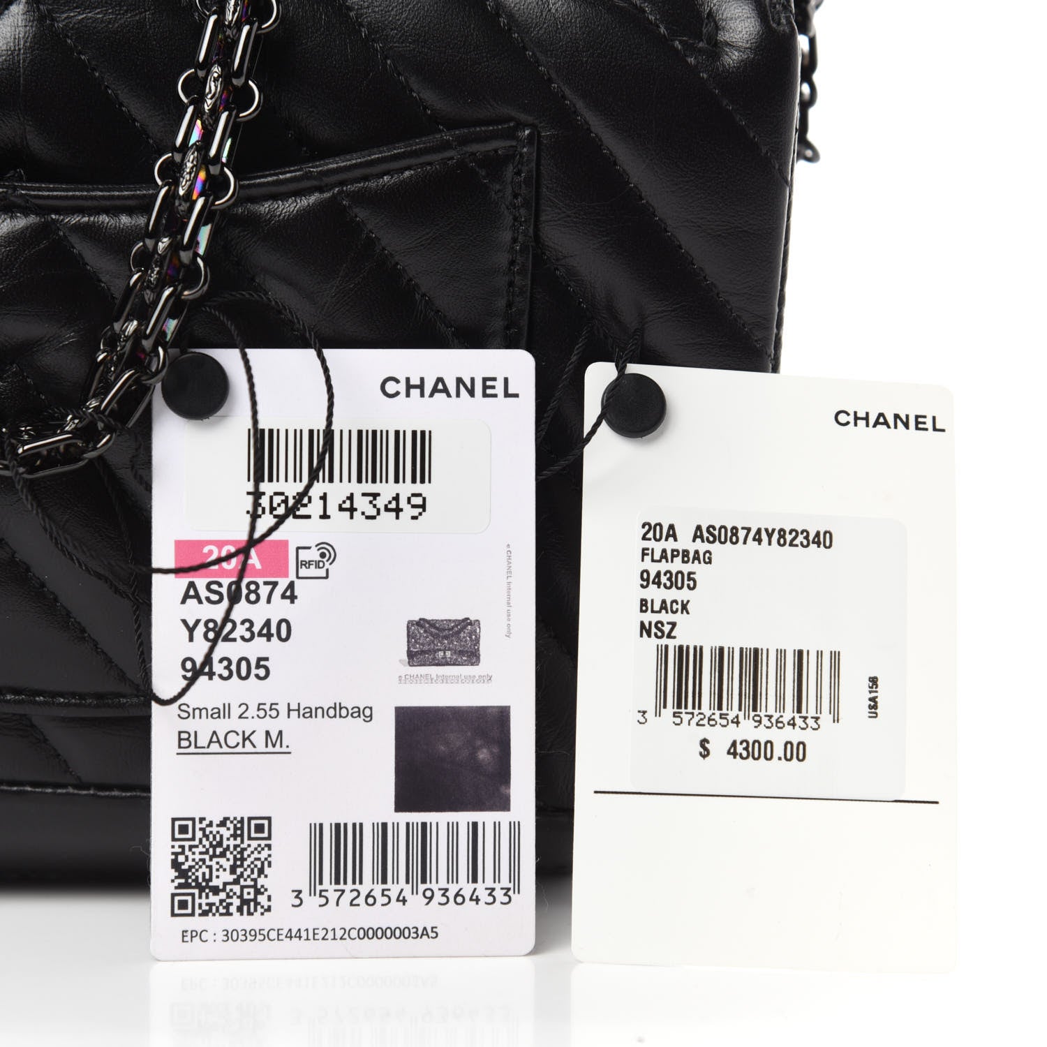 Chanel Aged Calfskin Chevron Quilted 2.55 Reissue Mini Flap So Black 10 of 12