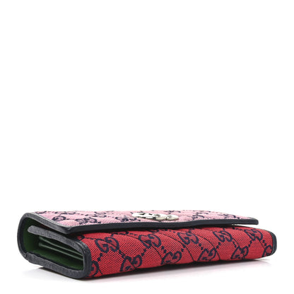 Gucci Monogram Multicolor Matelasse Diagonal GG Marmont Continental Wallet Red Pink Green 4 of 8
