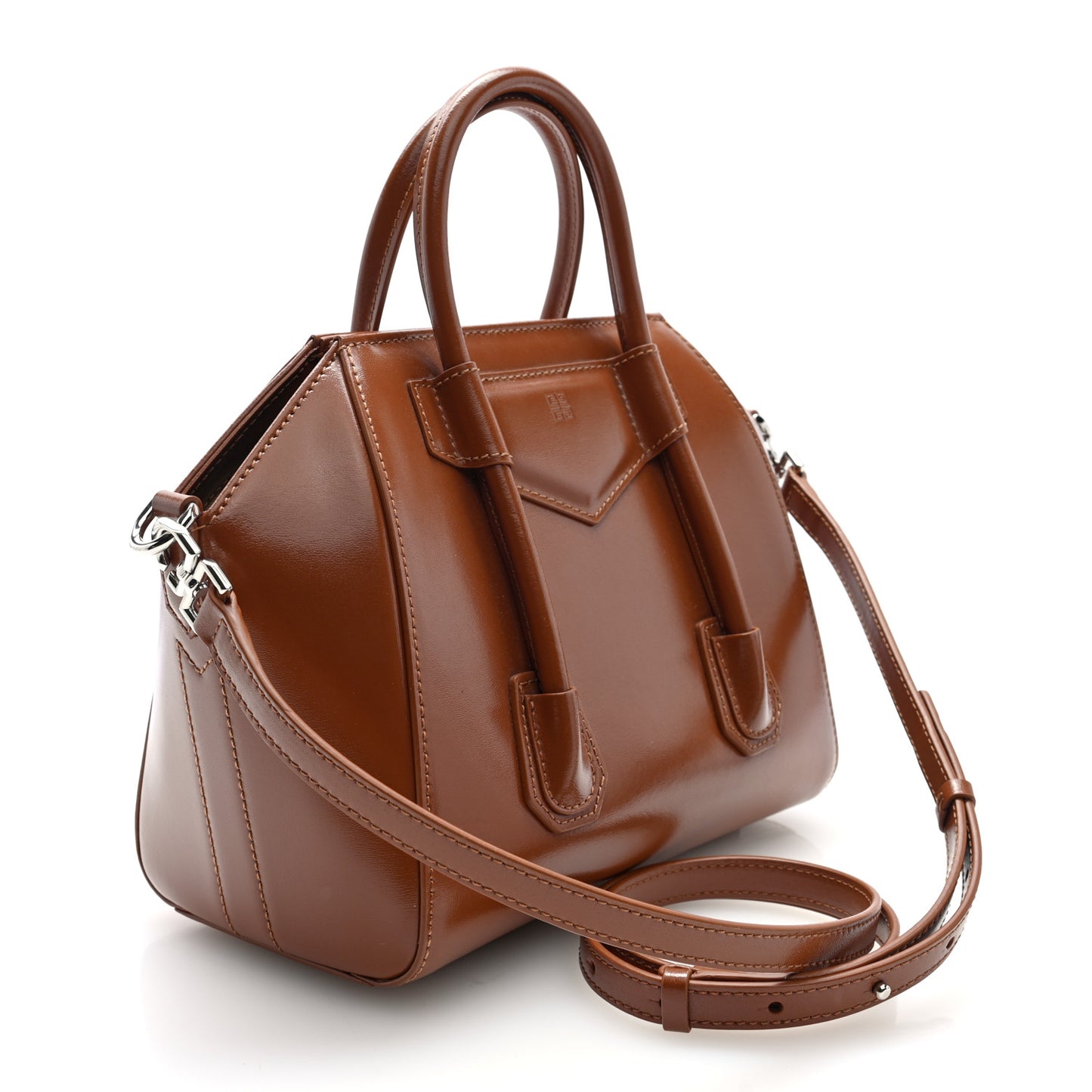 Box Calfskin Mini Lock Antigona Shoulder Bag Tan