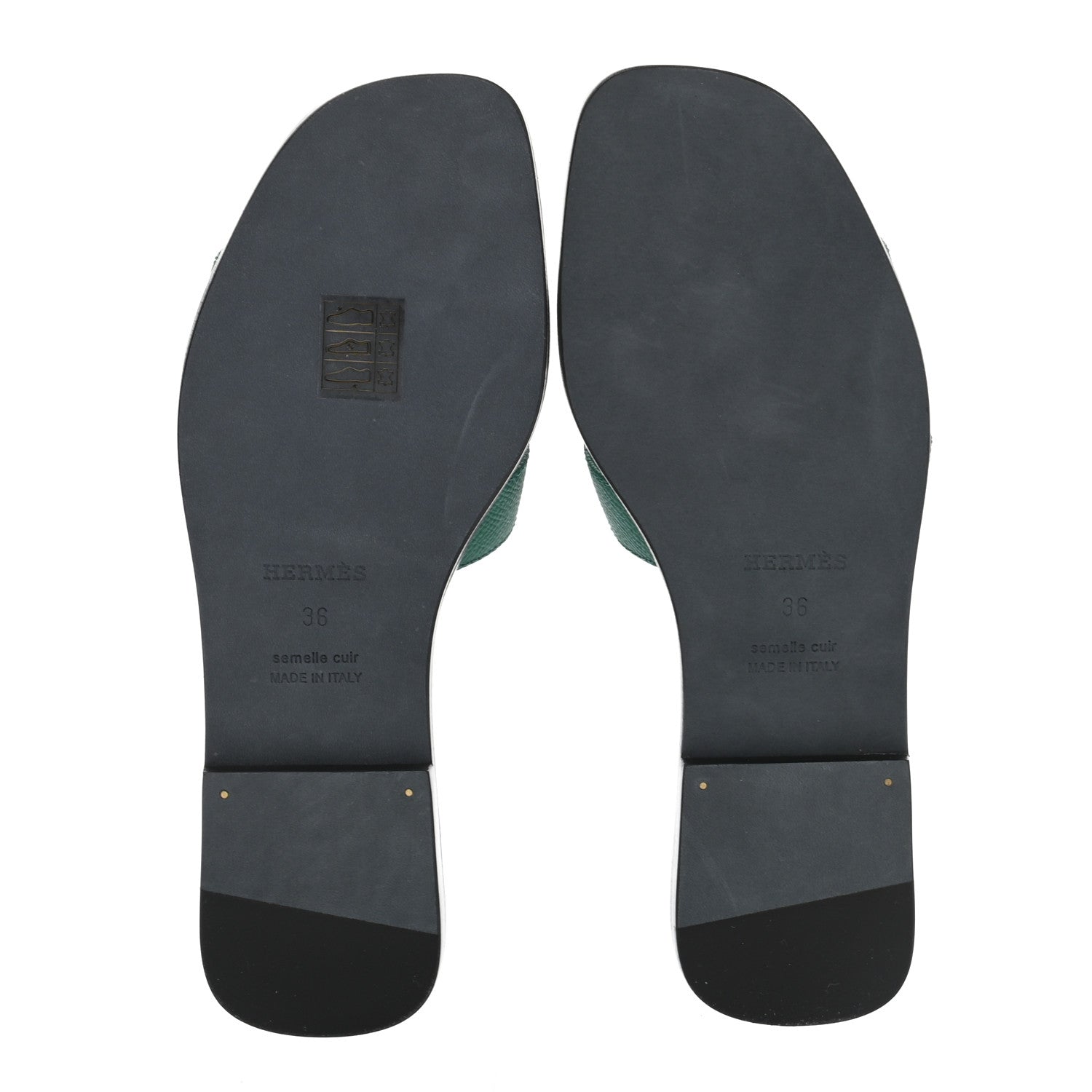 Hermes Epsom Oran Sandals 36 Malachite 5 of 8