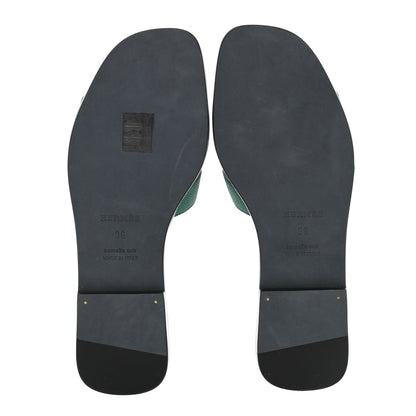 Hermes Epsom Oran Sandals 36 Malachite 5 of 8