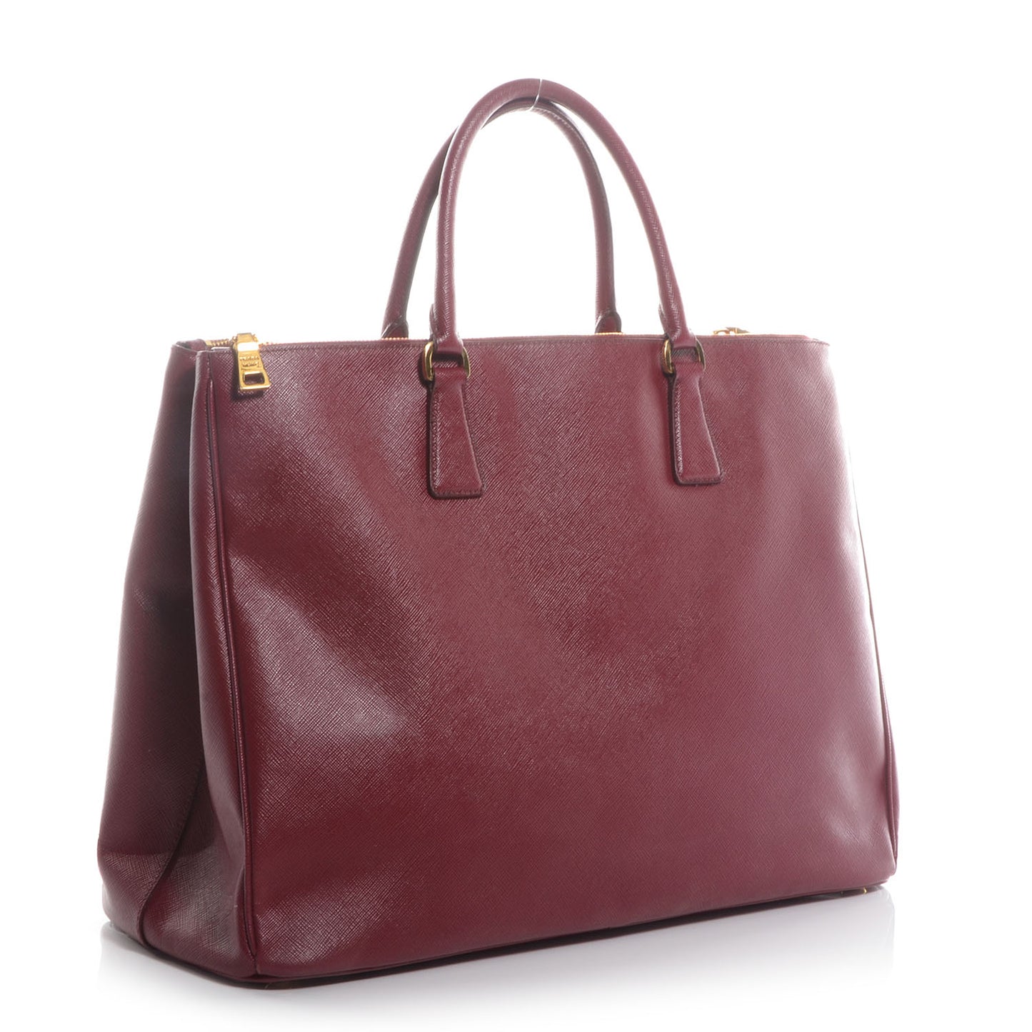 Saffiano Lux Large Double Zip Tote Barolo