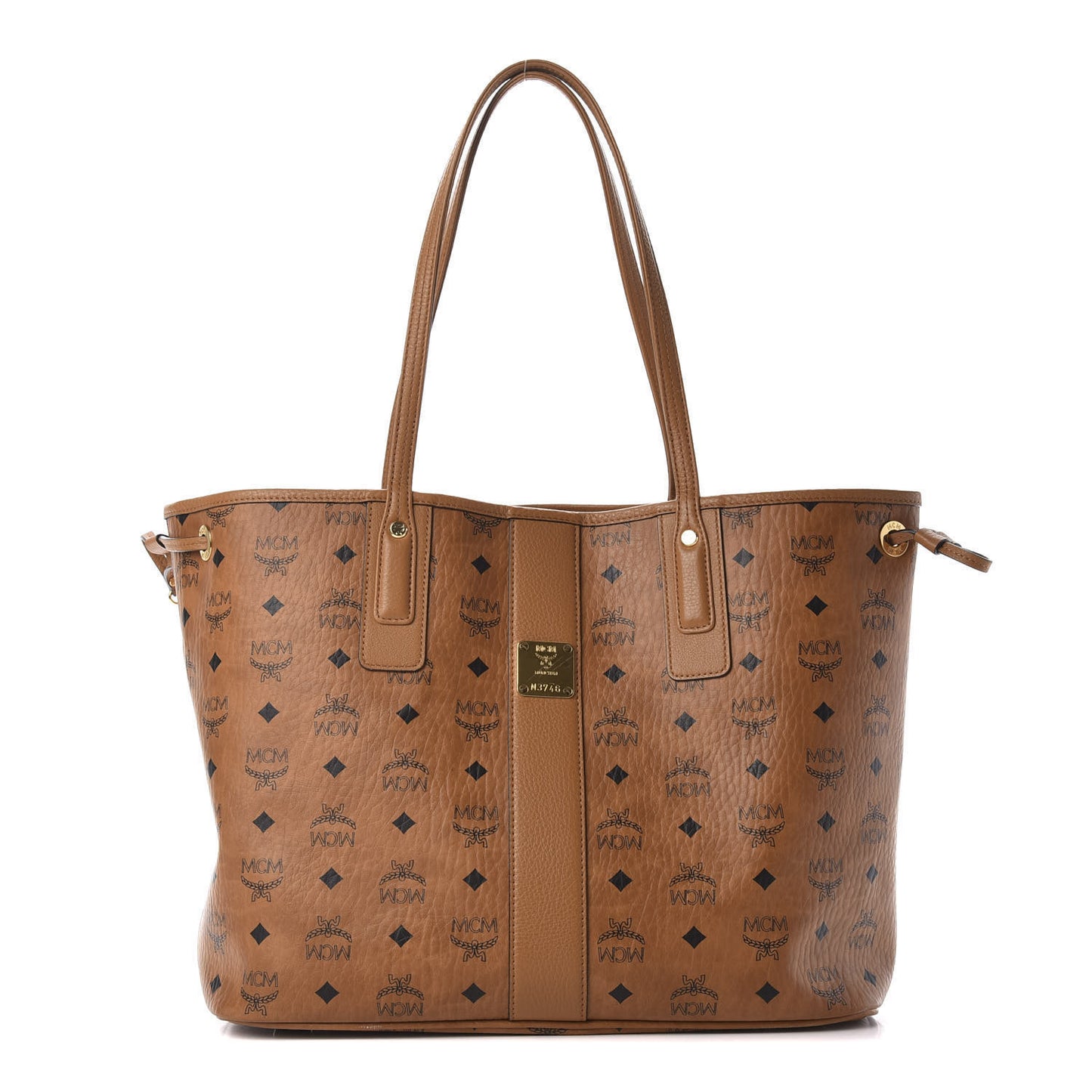 Visetos Medium Liz Reversible Shopper Tote Cognac