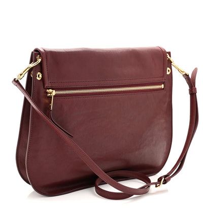 Celine Shiny Lambskin Soft Triomphe Besace Bag Syrah 3 of 10