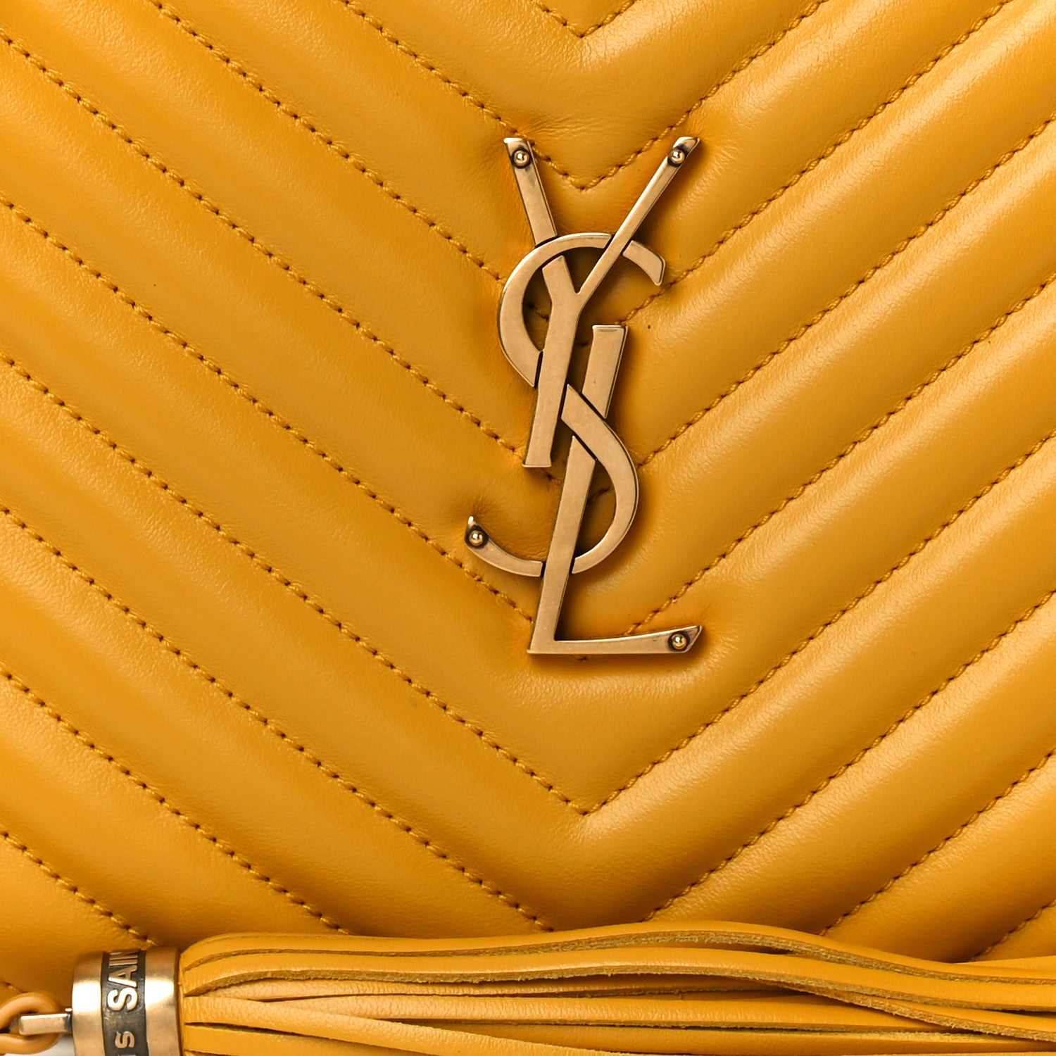 Saint Laurent Calfskin Matelasse Monogram Lou Camera Bag Safran 8 of 10