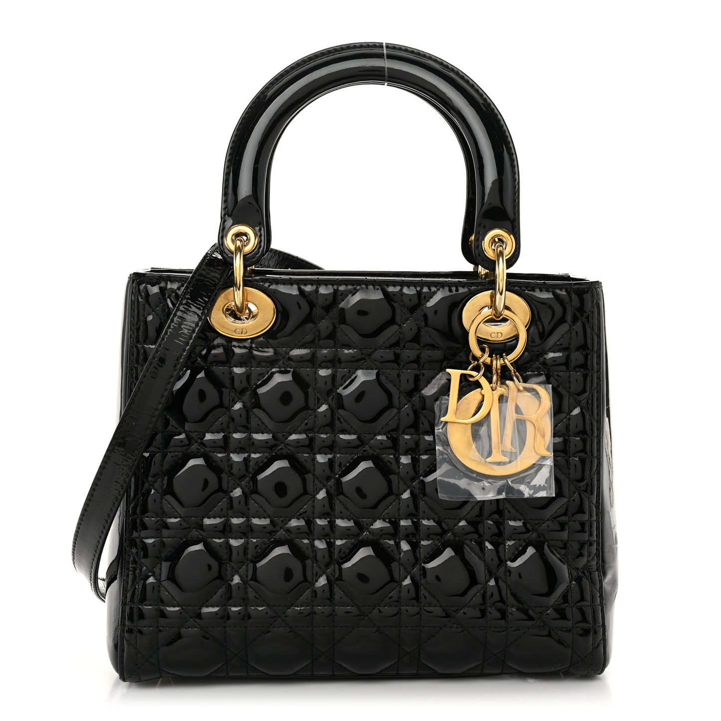 Patent Cannage Medium Lady Dior Black