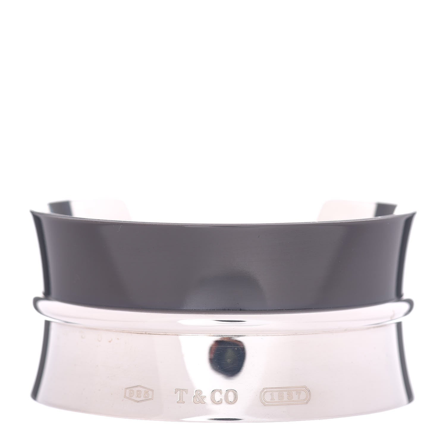 Tiffany Titanium Sterling Silver 1837 Wide Belt Cuff Bracelet 1 of 4