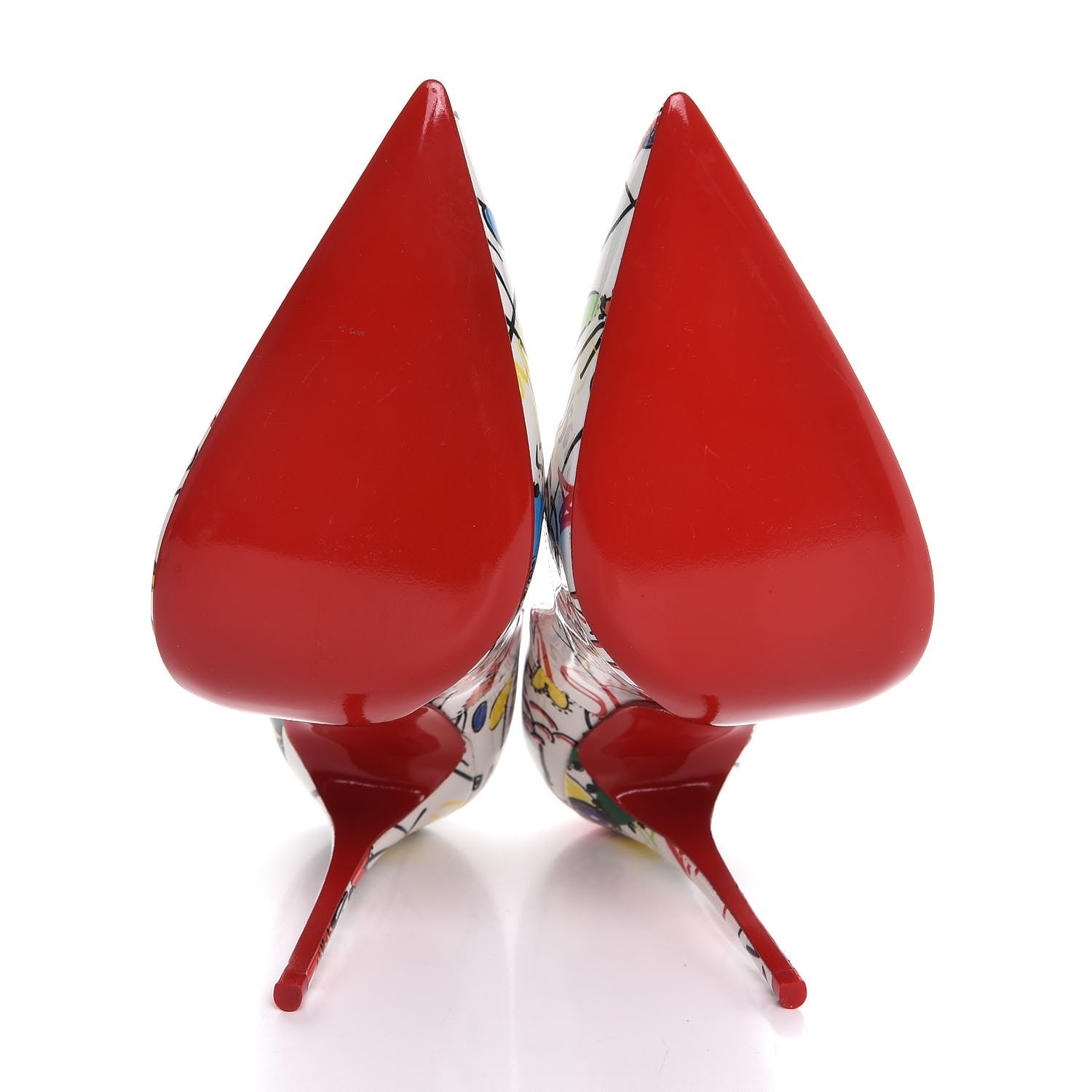 Christian Louboutin Patent Loubitag So Kate 120 Pumps 37 White Multi 5 of 9