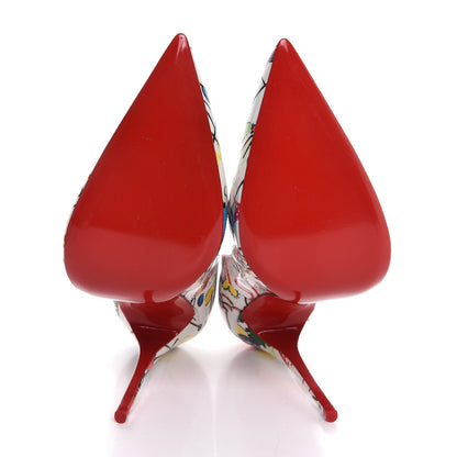 Christian Louboutin Patent Loubitag So Kate 120 Pumps 37 White Multi 5 of 9