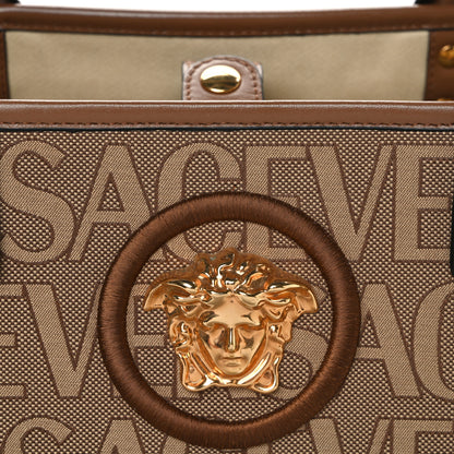 Versace Jacquard Canvas Large Allover Medusa Tote Beige 7 of 12