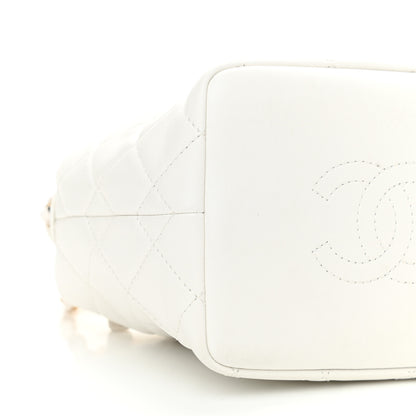 Chanel Lambskin Quilted Small Perfect Meeting Hobo White 9 of 10