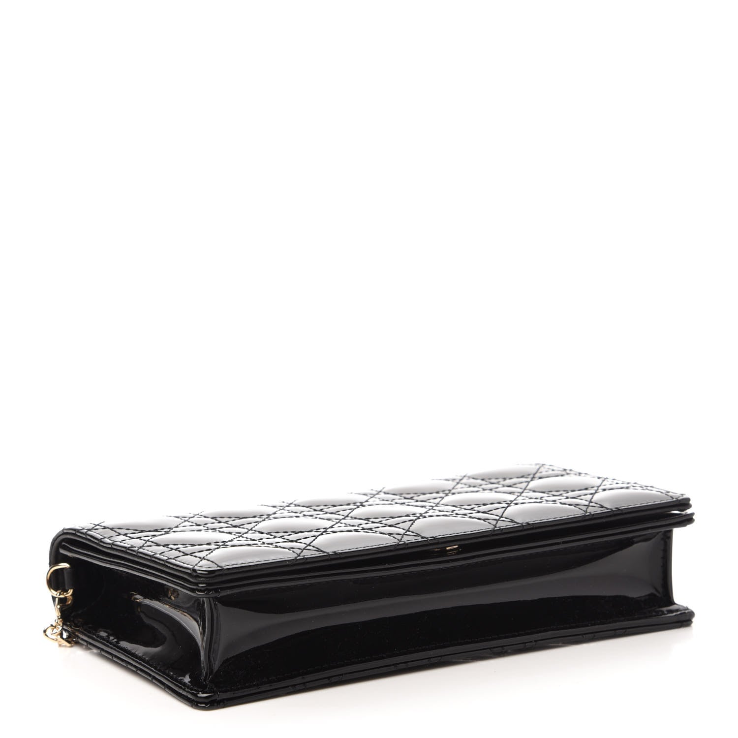 Christian Dior Patent Cannage Lady Dior Clutch Black 4 of 12
