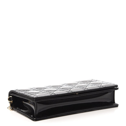 Christian Dior Patent Cannage Lady Dior Clutch Black 4 of 12